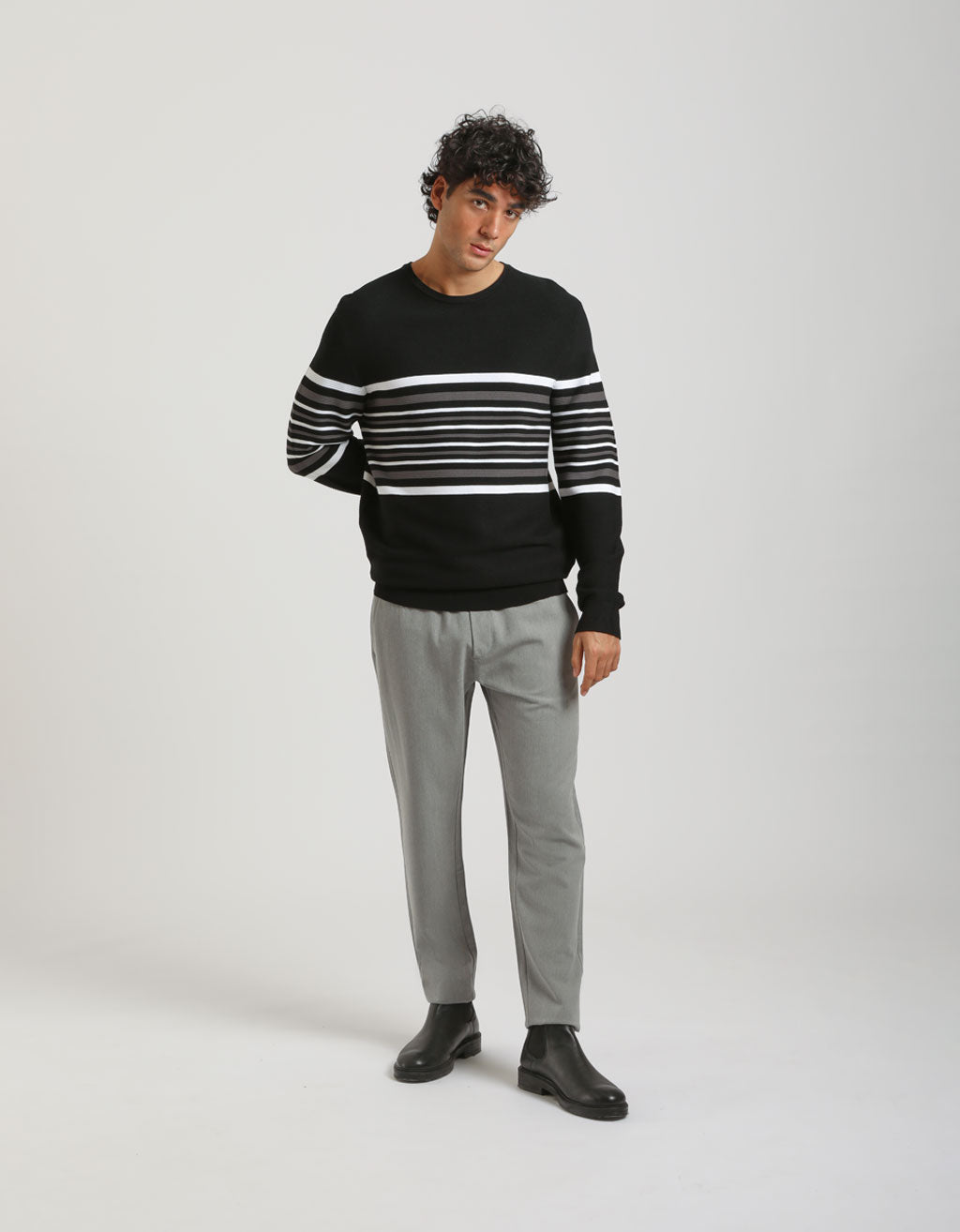 Maglia girocollo colorblock