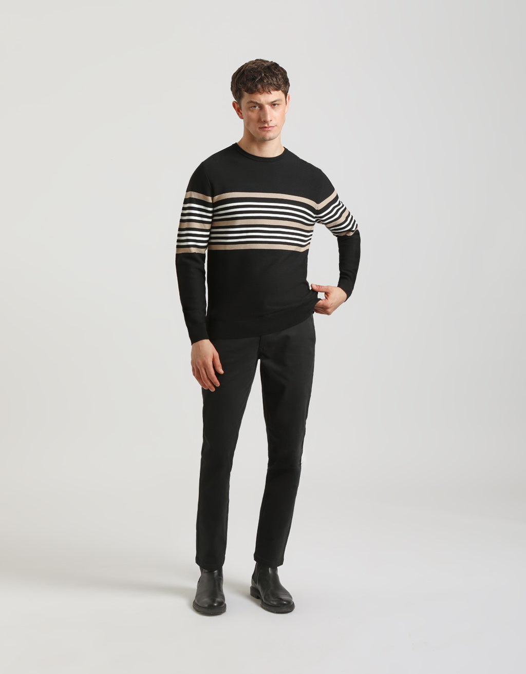 Maglia girocollo colorblock