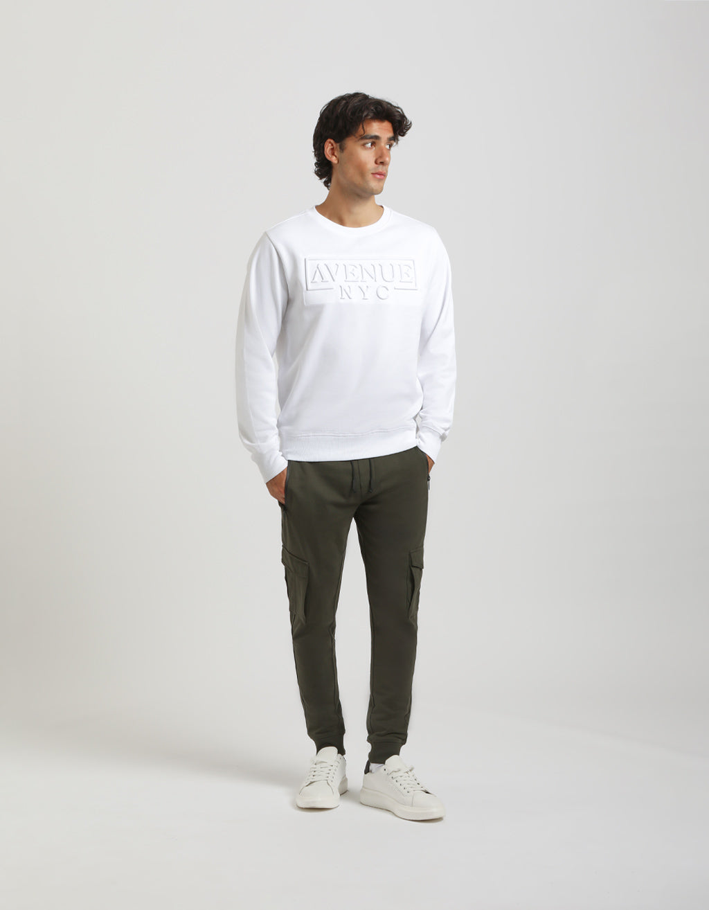 Felpa girocollo con stampa