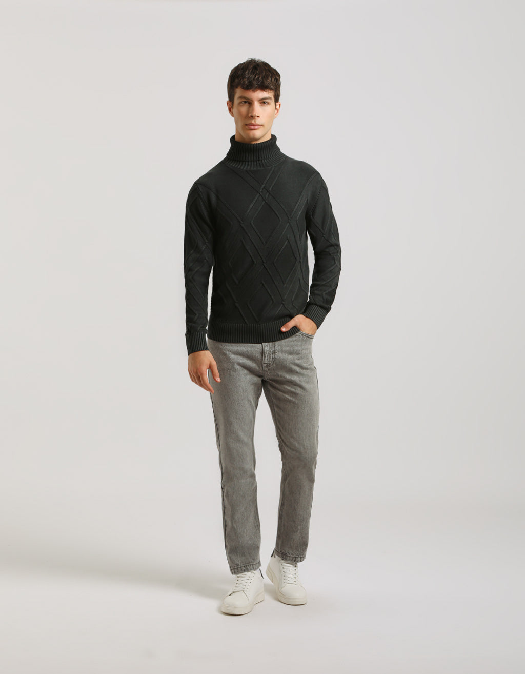 Maglia collo alto 100% cotone