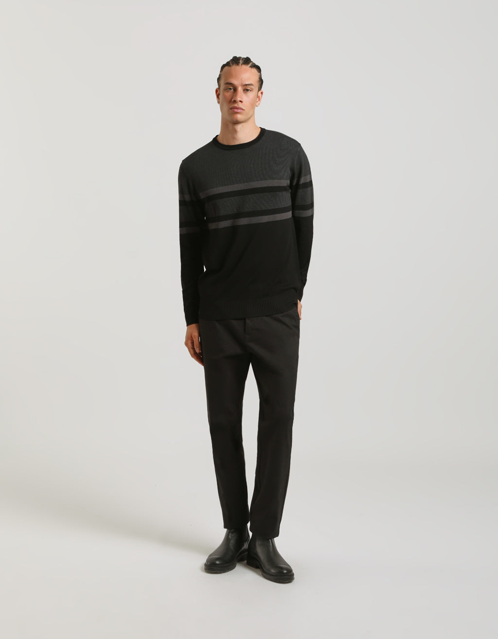 Maglia girocollo colorblock