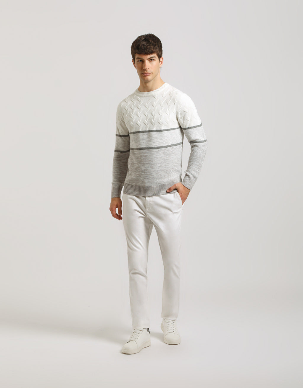 Maglia girocollo colorblock