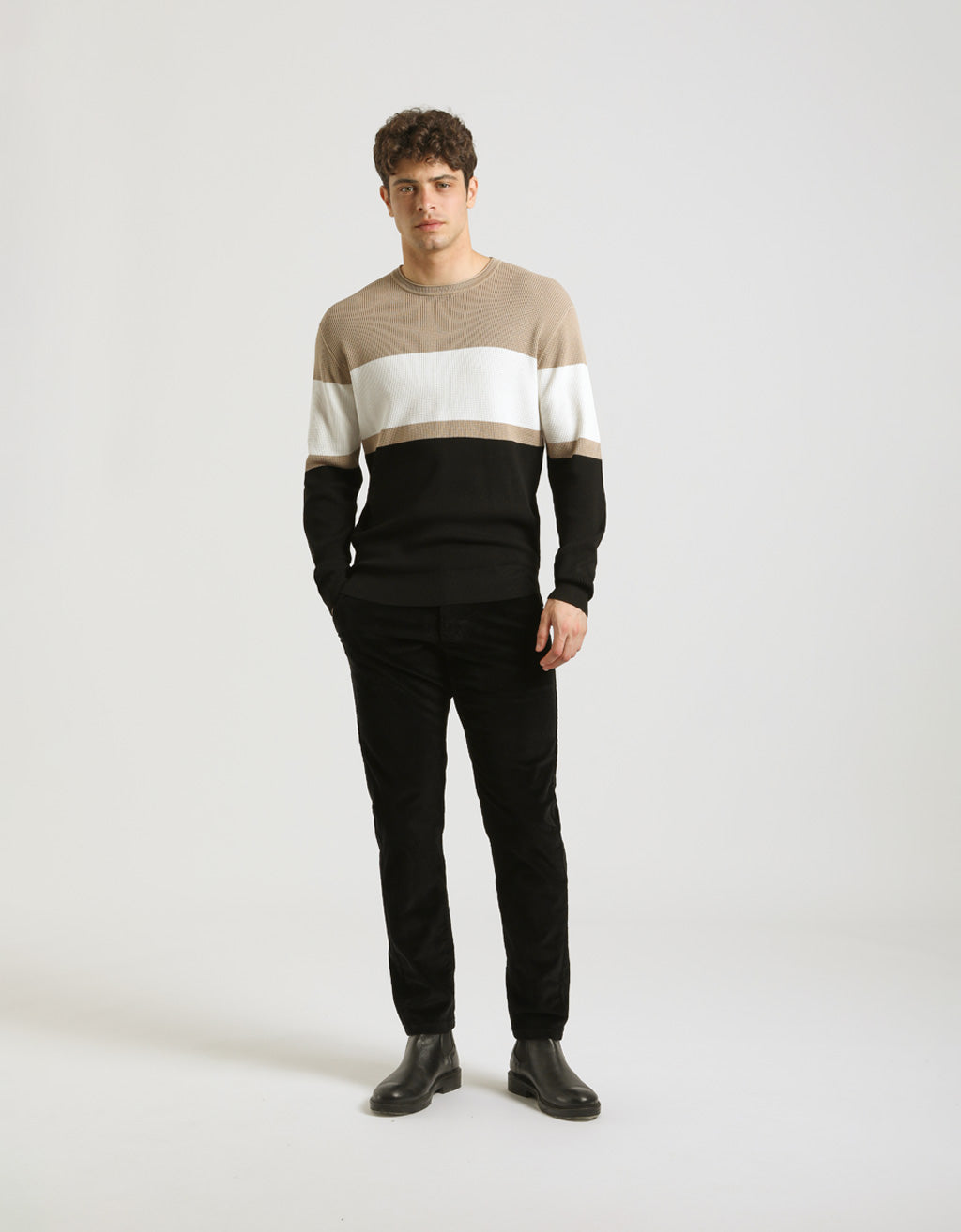 Maglia girocollo colorblock