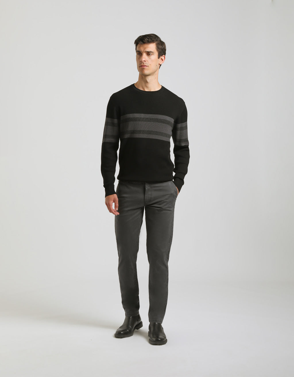 Maglia girocollo colorblock