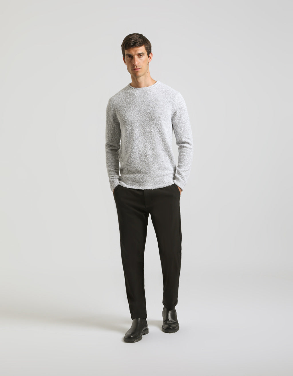 Pullover girocollo bouclè