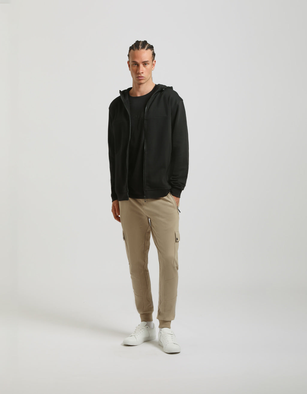 Felpa zip con cappuccio