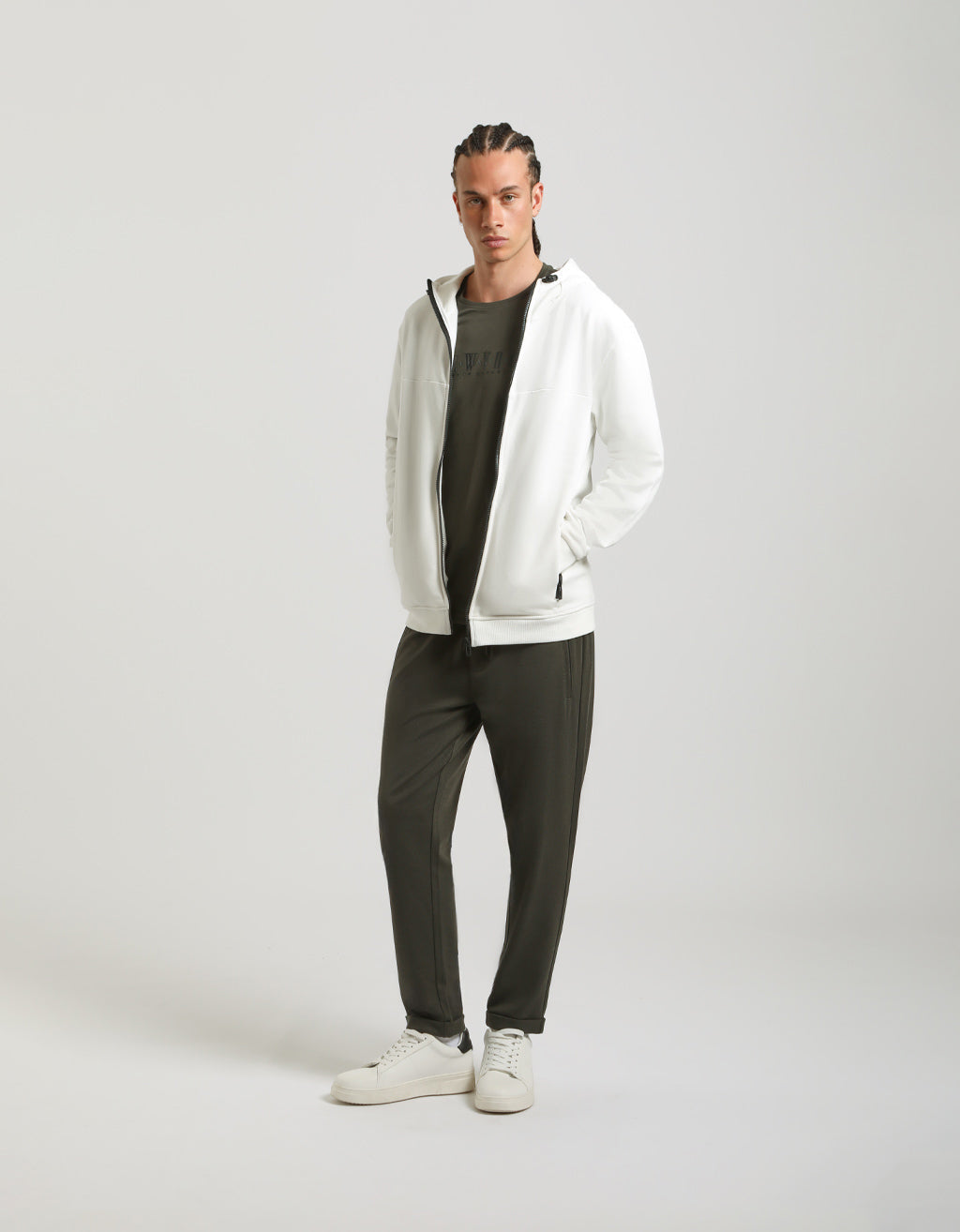 Felpa zip con cappuccio