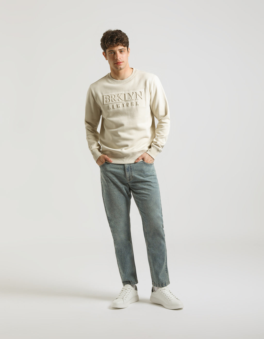 Felpa girocollo con stampa