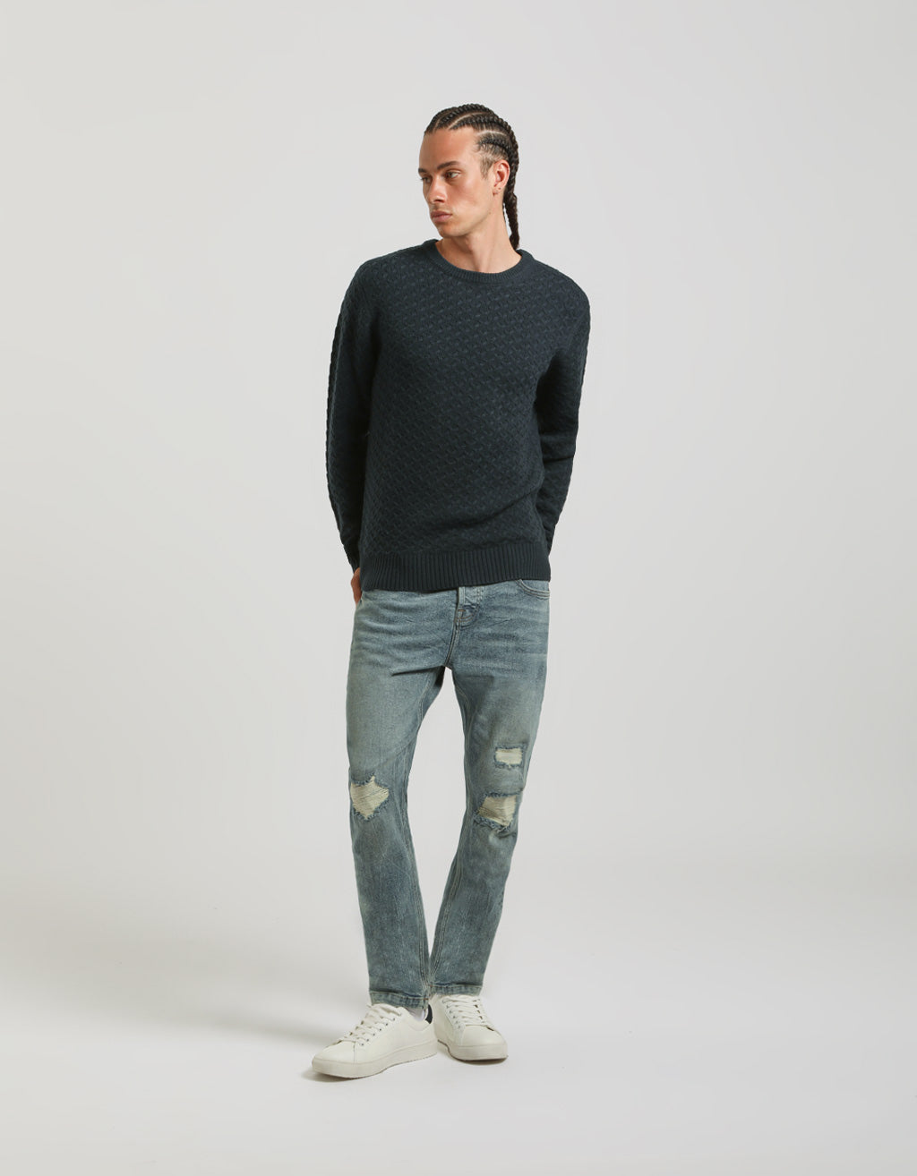 Maglia girocollo strutturata