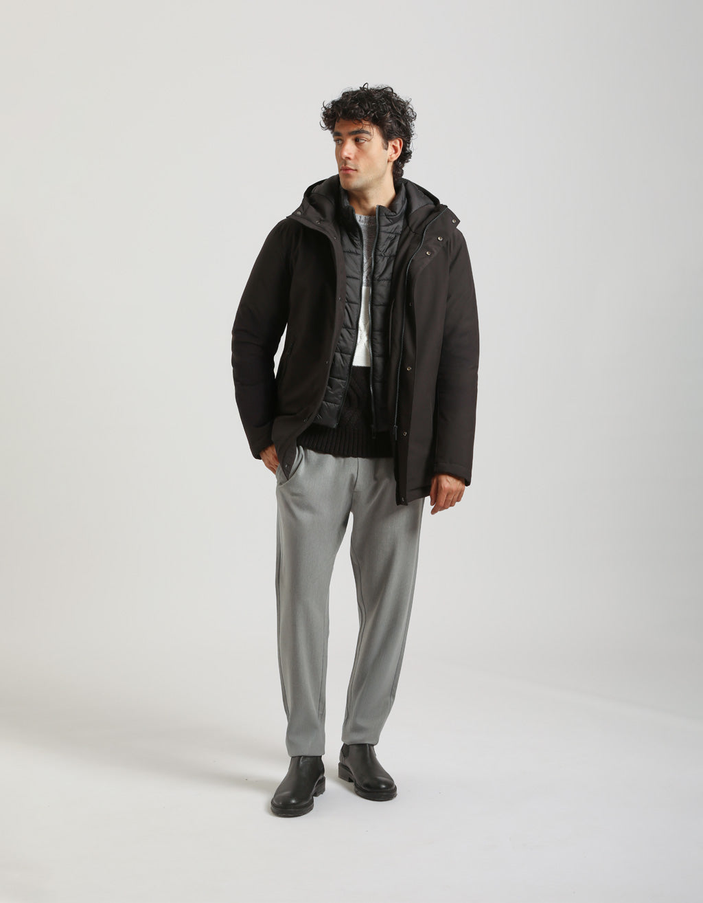 Giubbotto lungo con cappuccio