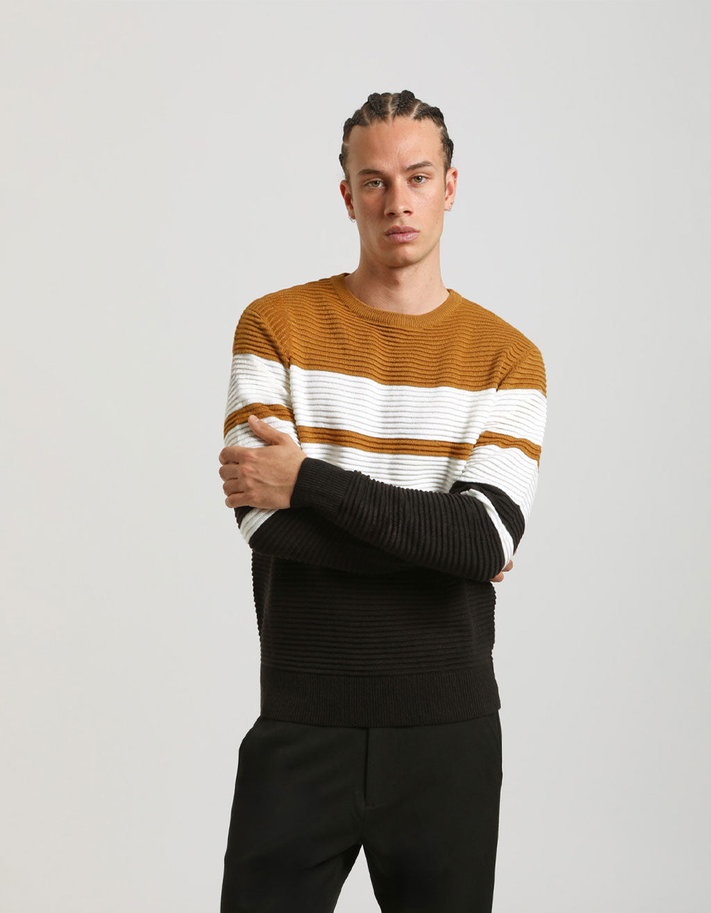 Maglia girocollo colorblock