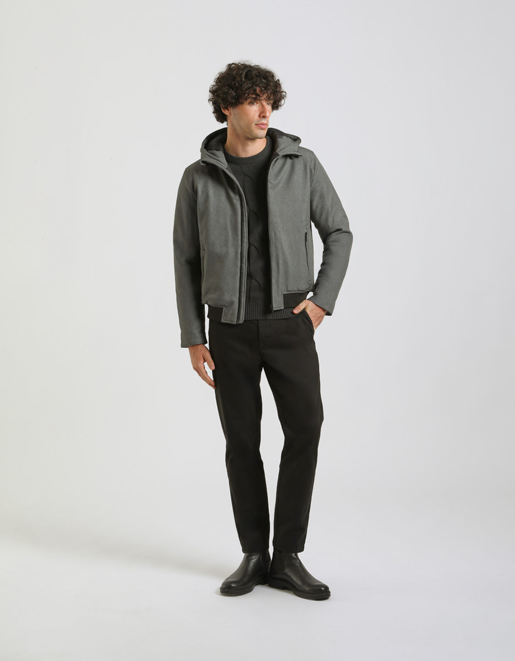 Bomber imbottito con cappuccio