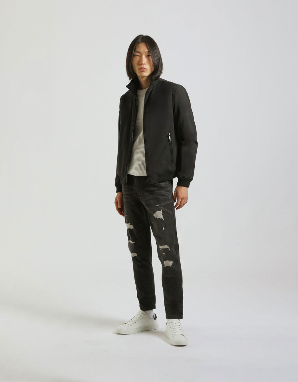 Bomber imbottito con collo lupetto