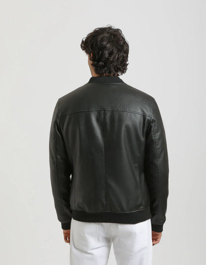Giubbotto bomber effetto pelle
