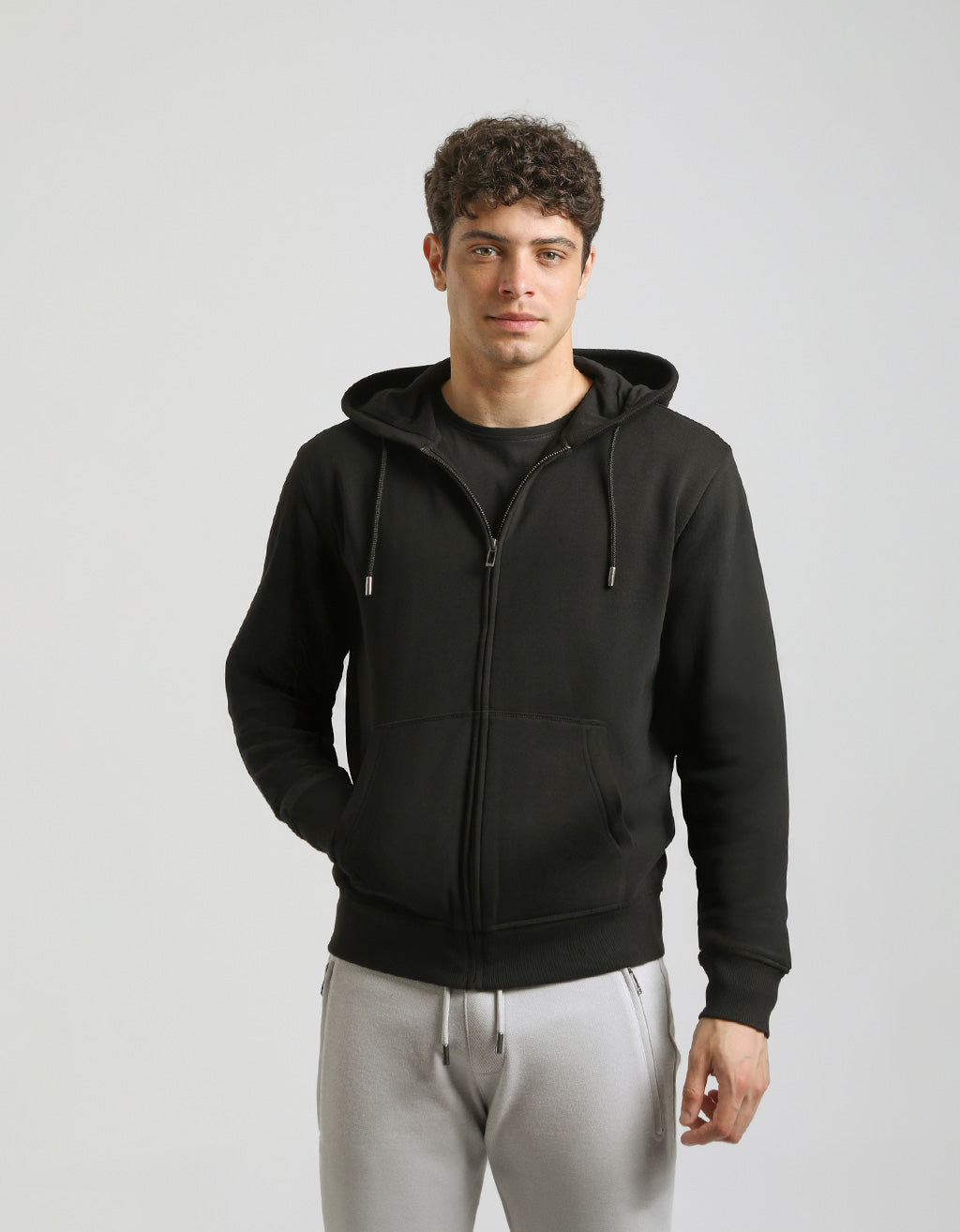 Felpa zip con cappuccio