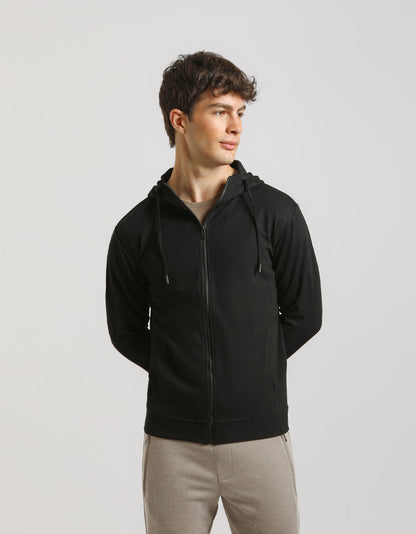 Felpa zip con cappuccio