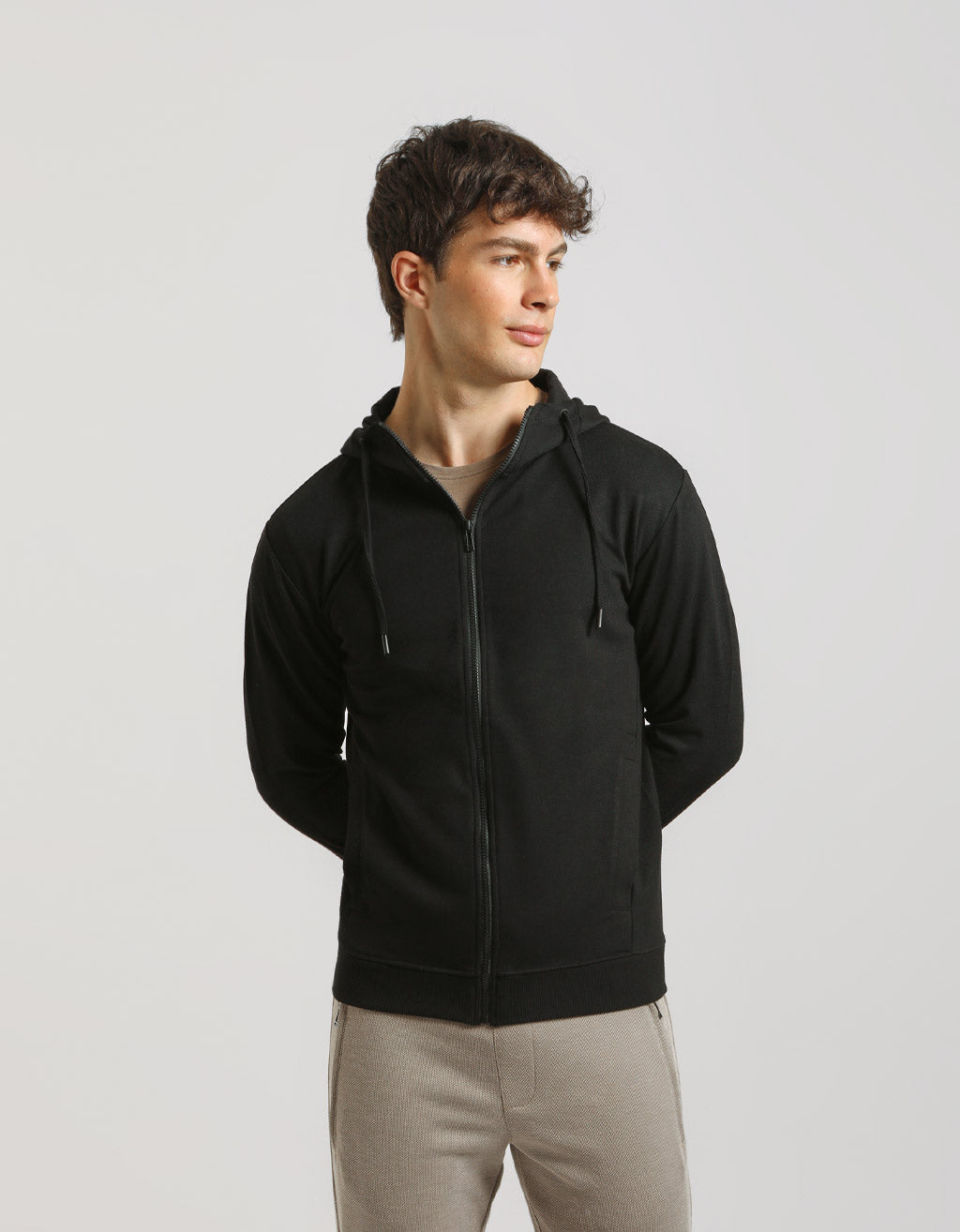 Felpa zip con cappuccio