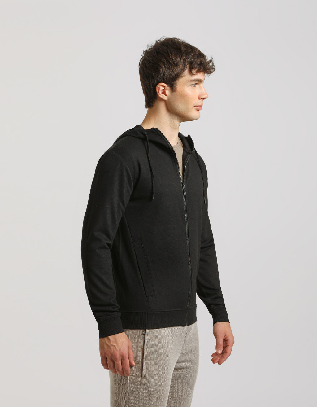 Felpa zip con cappuccio