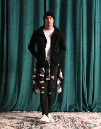 Felpa zip con cappuccio