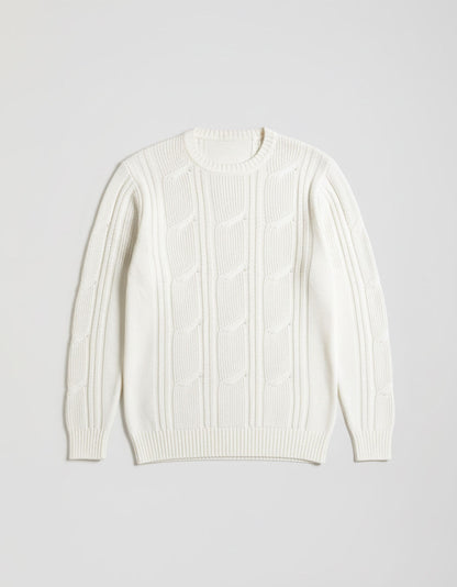 Maglia girocollo con treccia