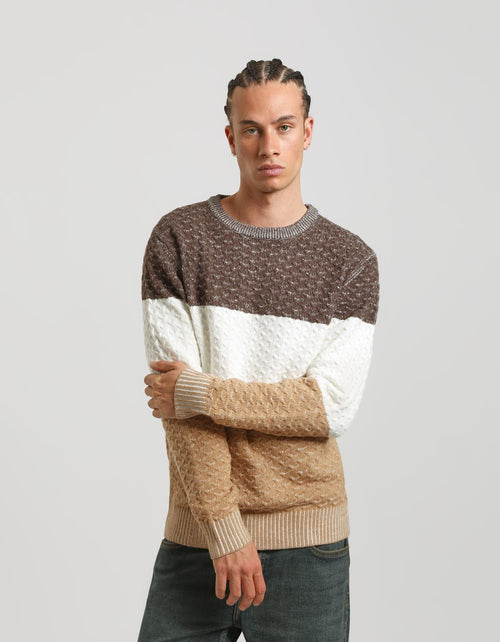 Maglia girocollo colorblock