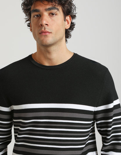 Maglia girocollo colorblock