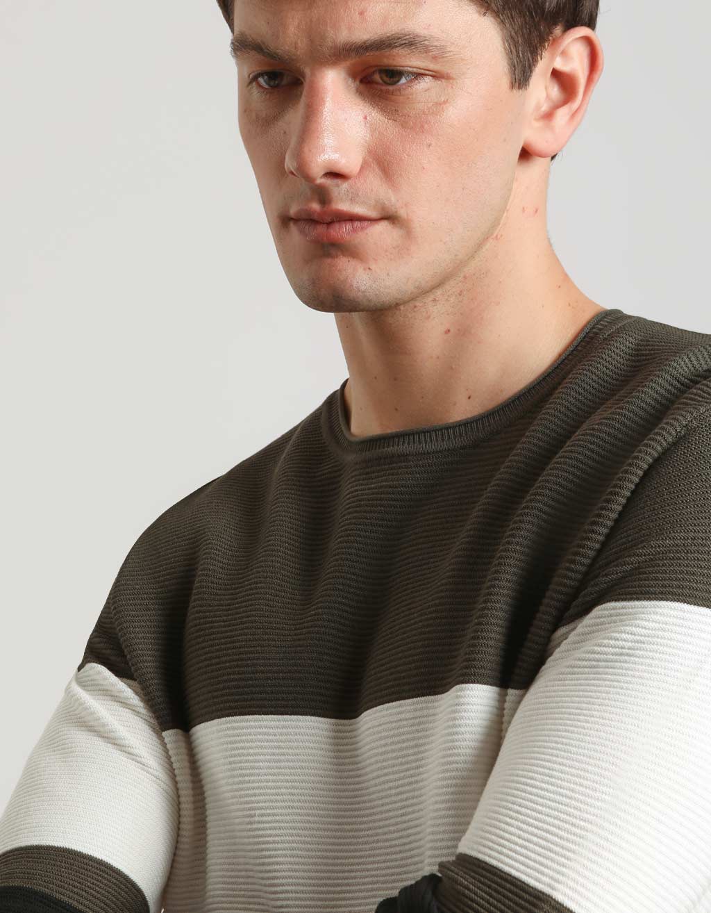 Maglia girocollo colorblock