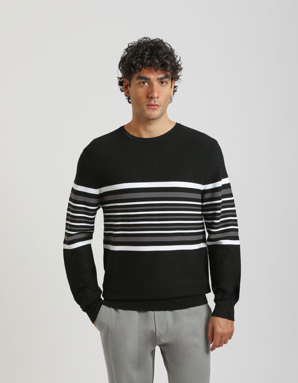 Maglia girocollo colorblock