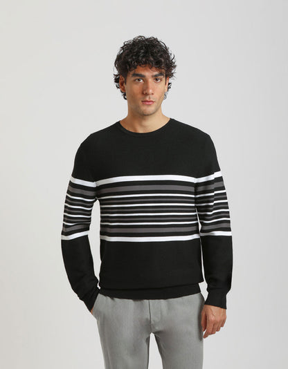 Maglia girocollo colorblock