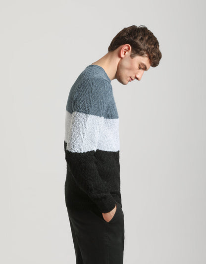 Maglia girocollo colorblock