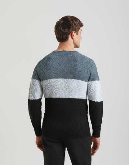 Maglia girocollo colorblock