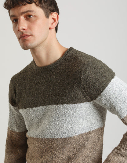 Maglia girocollo colorblock