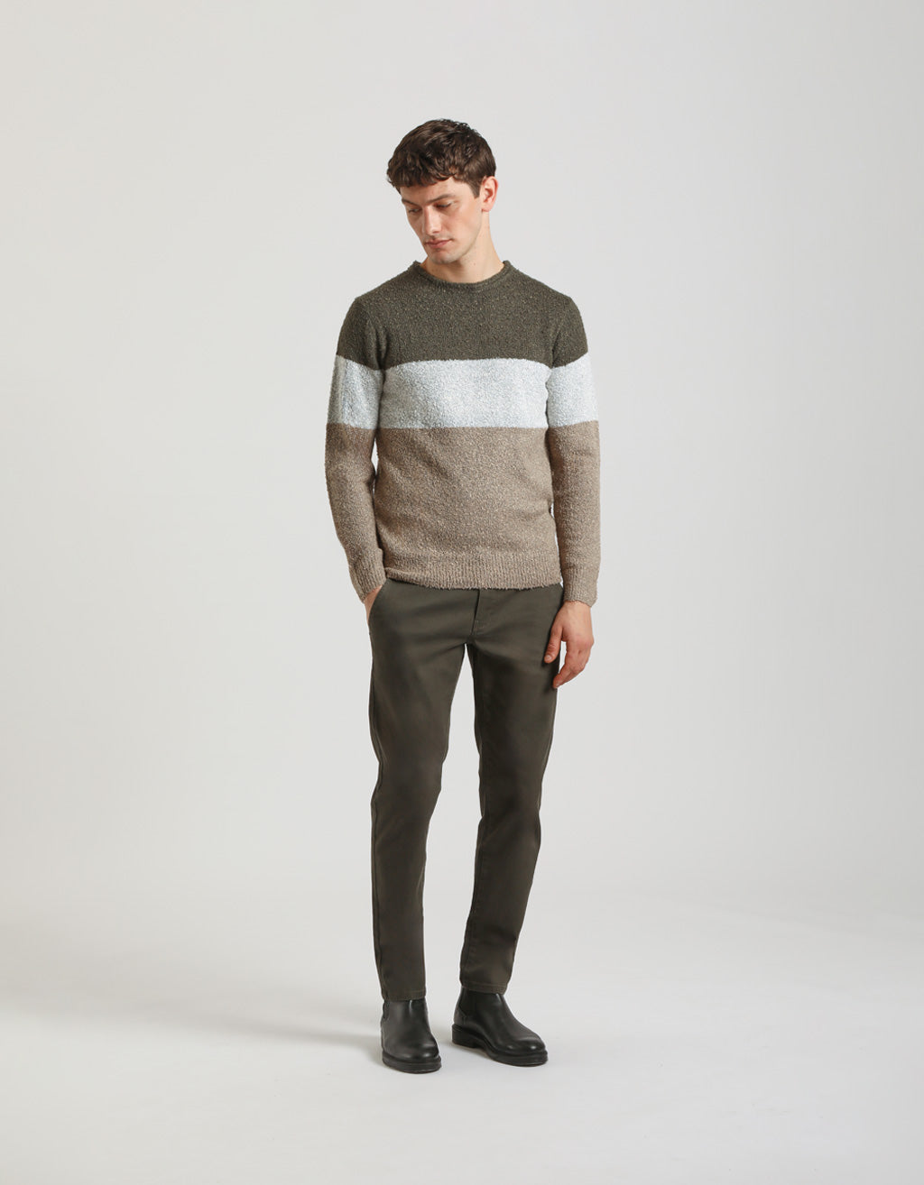 Maglia girocollo colorblock