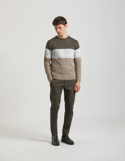 Maglia girocollo colorblock