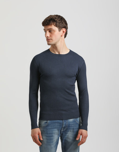 Maglia girocollo a coste