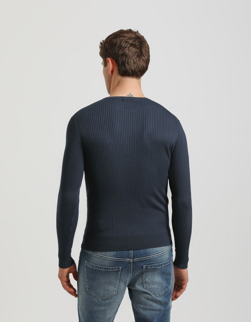 Maglia girocollo a coste