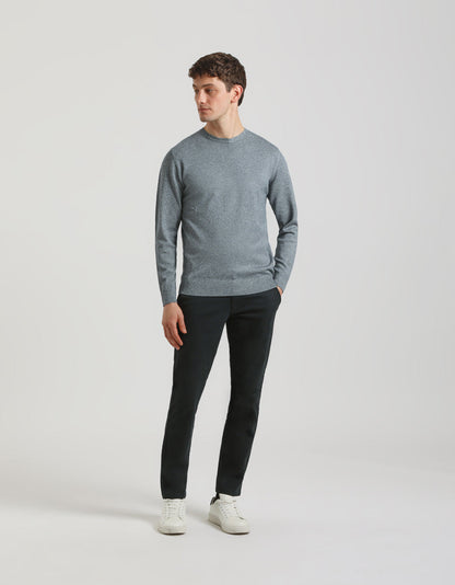 Maglia girocollo misto viscosa