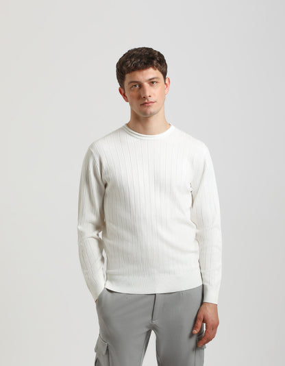 Maglia girocollo a coste