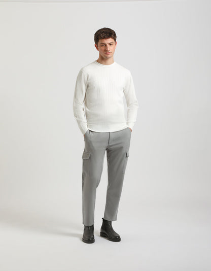 Maglia girocollo a coste