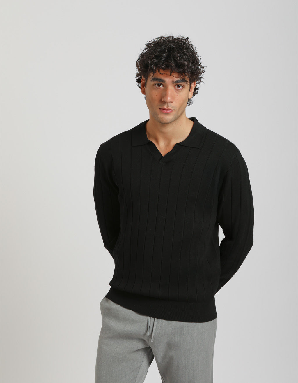 Polo manica lunga a coste