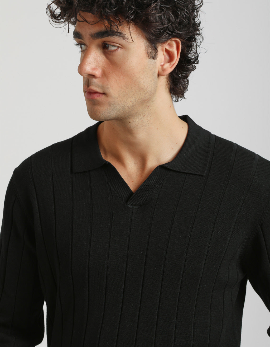 Polo manica lunga a coste