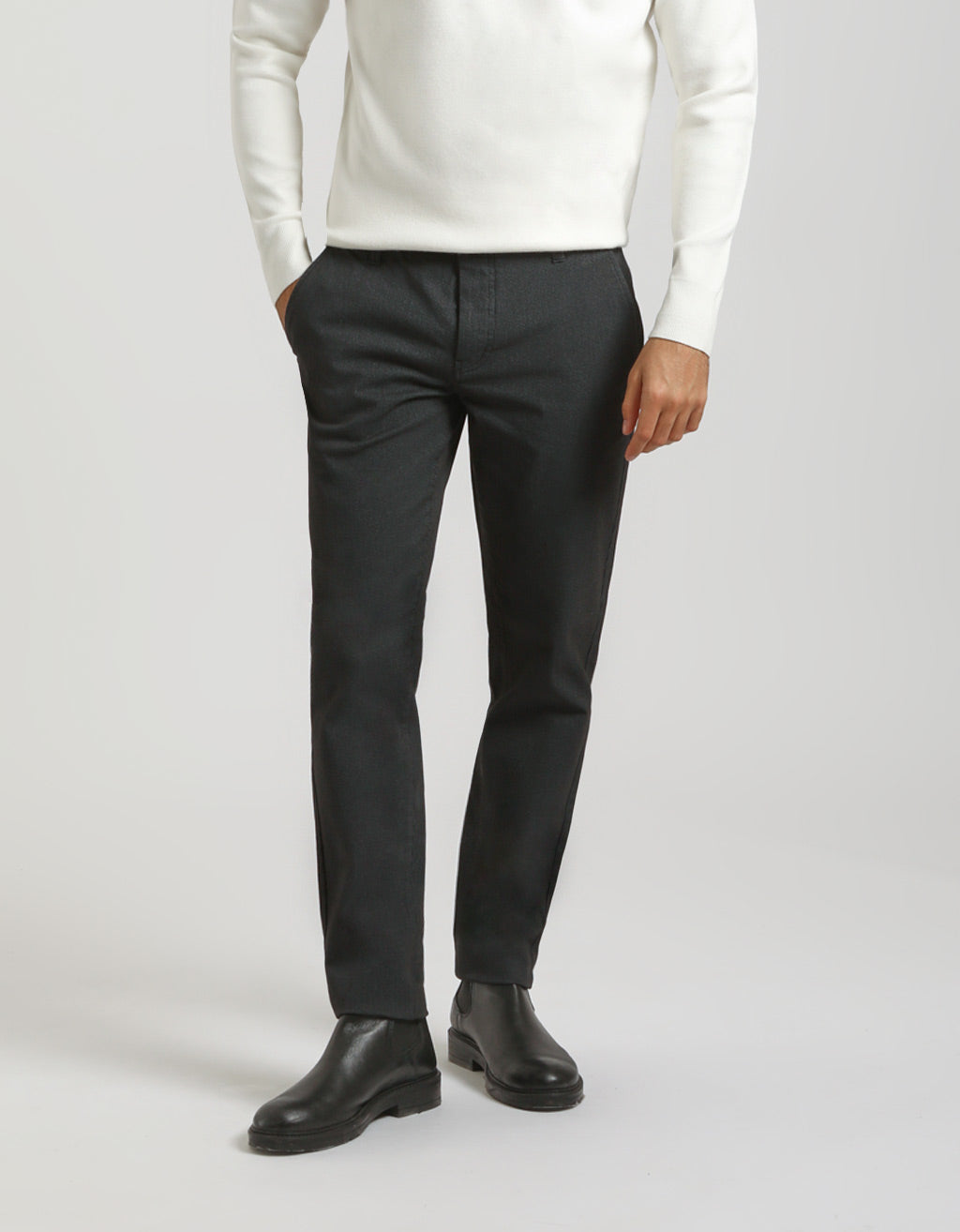 Pantaloni chino microfantasia