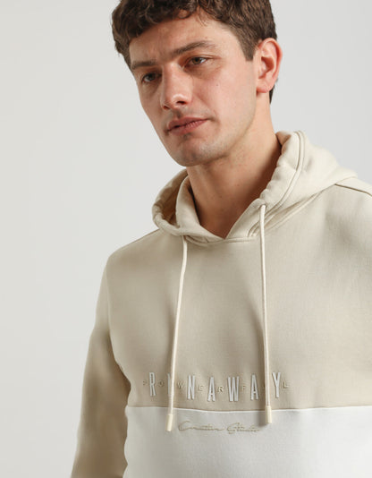 Felpa con cappuccio colorblock