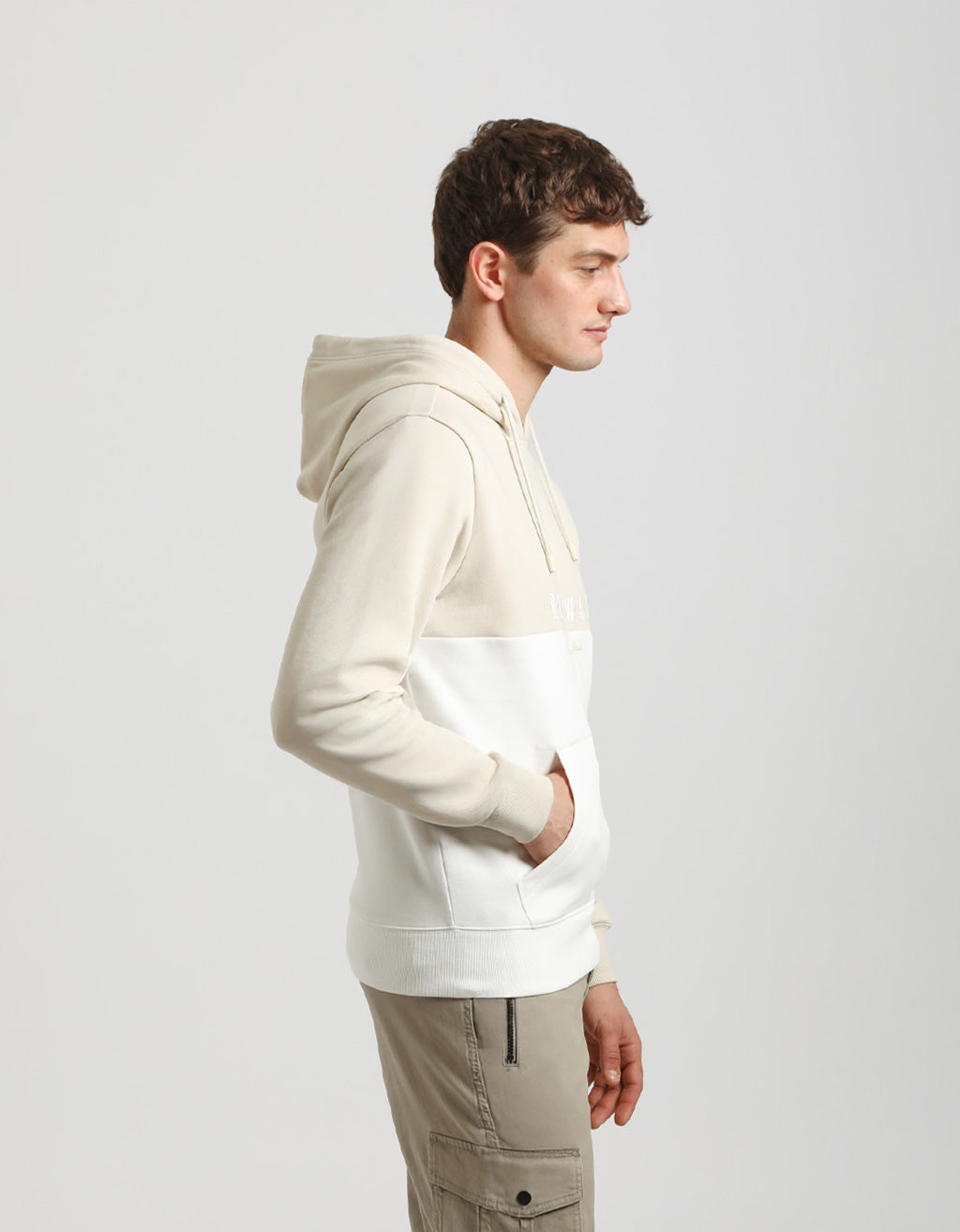 Felpa con cappuccio colorblock