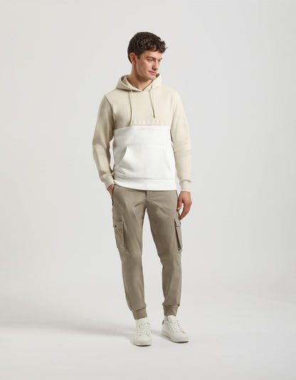 Felpa con cappuccio colorblock