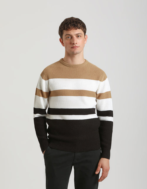 Maglia girocollo colorblock