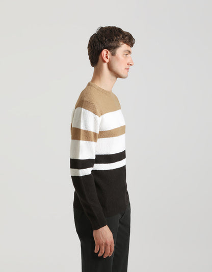 Maglia girocollo colorblock