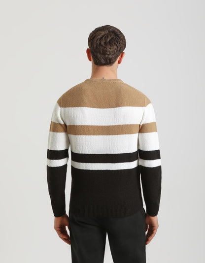 Maglia girocollo colorblock