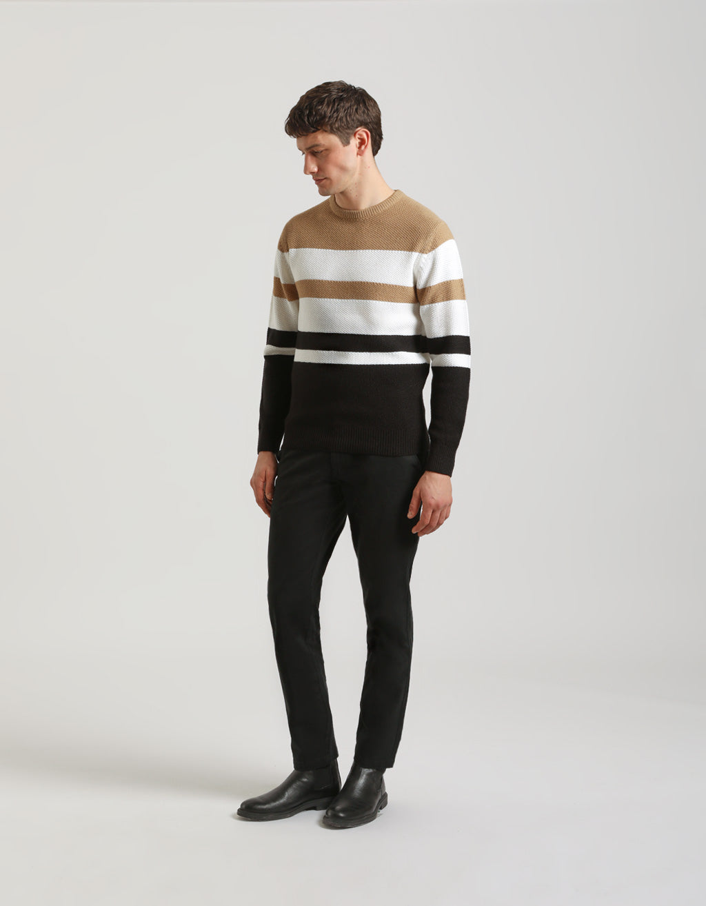 Maglia girocollo colorblock