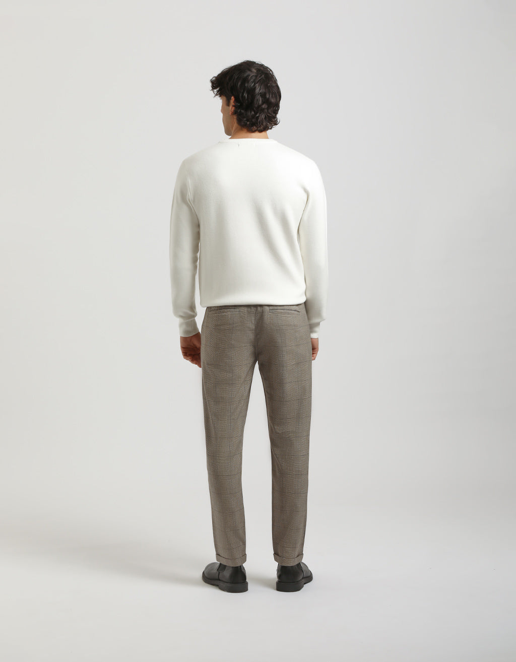 Pantaloni chino con fantasia a quadri